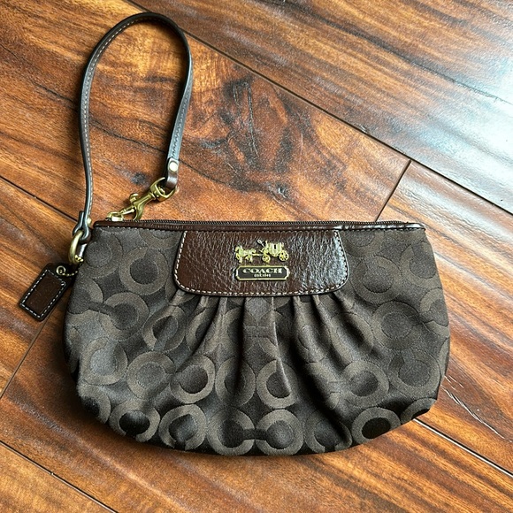 Coach Handbags - •COACH• Brown Wristlet